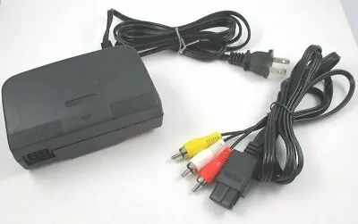 AC Adapter Power Supply & AV Cable Cord (Nintendo 64) Brand New N64 Bundle Lot • $12.49