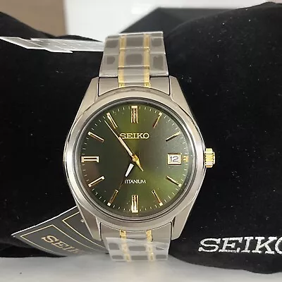 SEIKO Green Dial Titanium ESSENTIALS 40 Mm Men's Watch - SUR377  MSRP: $370 • $41