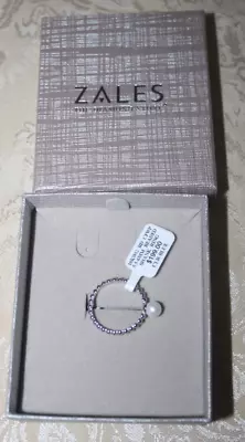 $49.95 • Buy ZALES Freshwater PEARL Beaded STACKABLE RING In 10K WHITE GOLD Size 7 NEW In Box