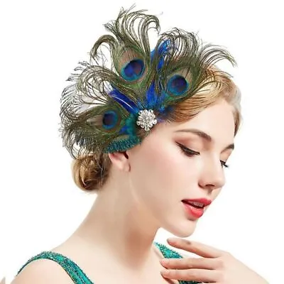 $17.90 • Buy Wedding Bridal Bride Headpiece Peacock Feather Fascinator Clip Hair Accessories