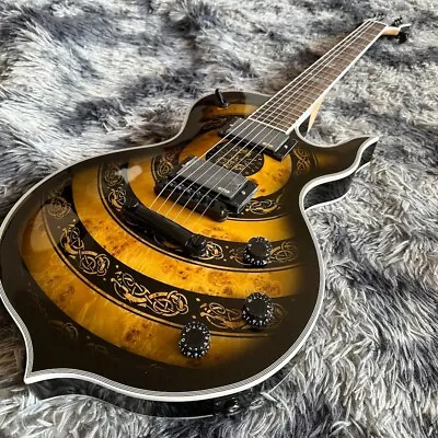 Custom Zakk Wylde Series Electric Guitar Yellow Totem Pattern Top Ship Quickly • $280.12