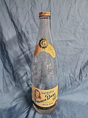 RARE Vtg Pre-prohibition Garrett & Co. Inc. Virginia Dare 14¾  Tall Wine Bottle  • $52.88