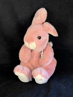 Vintage ‘80’s Mary Meyer Bright Pink Plush Stuffed Easter Bunny Rabbit 10 In NEW • $9