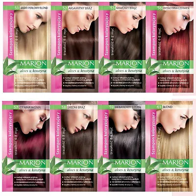 £2.99 • Buy 24 Marion Temporary Hair Colour Shampoo Dye Sachet 4 To 8 Wash Out + GLOVES