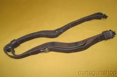 Vintage Military Style 1 Inch Brown Leather Rifle Sling With QD Swivels No 1 • $45