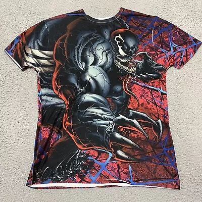 Marvel T Shirt Mens Large Venom Symbiote Spider-Man All Over Print Double Sided • $15.94