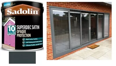 2.5lt Sadolin Superdec Multi Surface Coating Wood UPVC Plastic RAL7012 Grey • £32