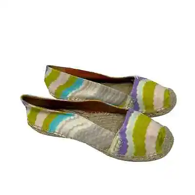 Missoni Striped Crochet-Knit Espadrille Flats Size 37 US 7 • $120.79