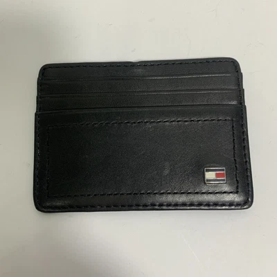 £9.99 • Buy Tommy Hilfiger Men's Black Leather Card Holder