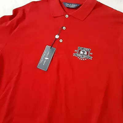 POLO GOLF RALPH LAUREN Men’s Large Red 2010 US Open Pebble Beach Polo Shirt New • $36