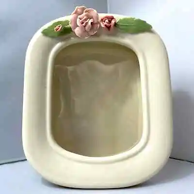 Vintage Ceramic Photo Picture Frame With Floral Accents So Sweet! • $12