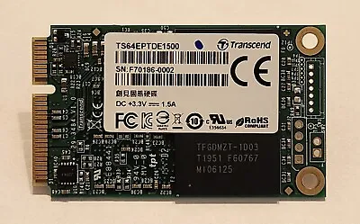 Transcend TS64EPTDE1500 (TS64GMSA370) SSD 64GB MSATA SATA 6Gb/s RoHS *NEW OEM* • $29.47