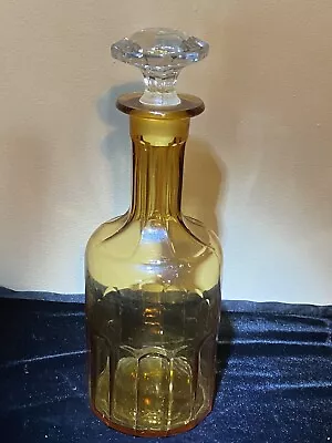 Cambridge Glass Barware #1322 Amber Gold Bottle Decanter With Clear Stopper 11  • $75