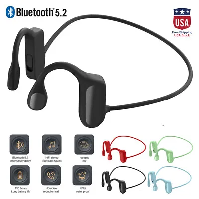 $11.78 • Buy Bluetooth 5.2 Bone Conduction Headset Wireless Outdoor Sport Open Ear Headphones