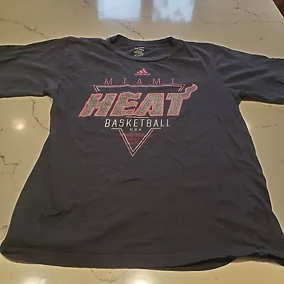 Vintage Adidas Miami Heat Youth SS Short Sleeved T Shirt Large L 14 16 • $19.99