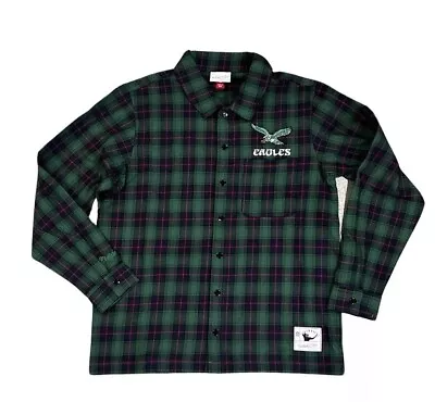 UNRELEASED Mitchell And Ness Philadelphia Eagles Plaid Flannel Button-Up Large • $75