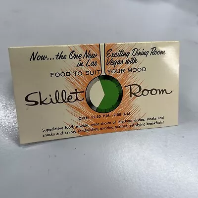 Vintage Skillet Room Table Card Souvenir Nevada Las Vegas Card 1966 Club Casino • $9.99