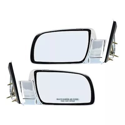 Manual Mirror Set For 1988-1998 Chevy GMC C1500 K1500 RH & LH Pair Chrome • $91.30