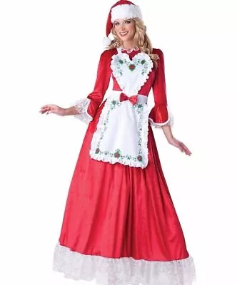 Mrs. Claus Red White Dress Apron Santa Adult Women's Christmas Costume 31002 • $49.99