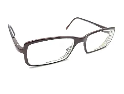 Prada PR59HV 8AE-1O1 Brown Rectangle Eyeglasses Frames 63-17 130 Italy Men Women • $154.99