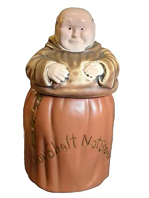 Vintage  Thou Shalt Not Steal  Friar Tuck Monk Ceramic Cookie Jar Brown • $25.99