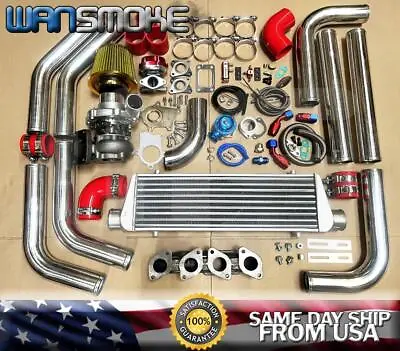 Red For 1985+ VW GOLF JETTA PASSAT 16v T3/T4 Turbo Kit Manifold Intercooler BOV • $702.90