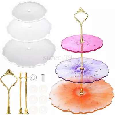 3 Tier Tool Cake Plate Stand Fruit Party Serving Fittings Food Cupcake Wedding • $17.05