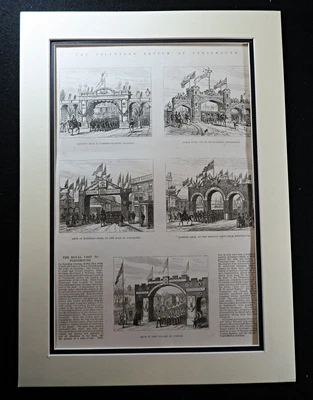 £50 • Buy Portsmouth Landscape Portsdown Gosport Arch Victorian Antique Print 1882