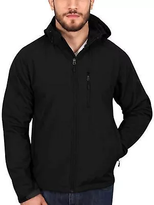 Kirkland Signature Sherpa Lined Softshell Detachable Hood Jacket - LARGE BLACK • $50