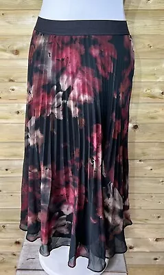 $44.36 • Buy Pure Collection Skirt UK 20  John Lewis Black Pleated Floral Pattern Midi New