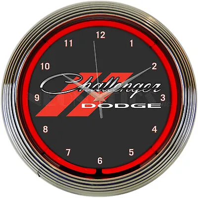 Dodge Challenger Mopar Racing Neon Clock Sign Garage Wall Lamp Light Dealership • $69.99