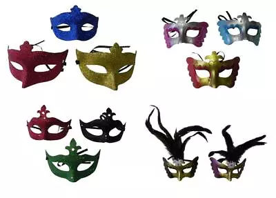 Lot Of 12 Halloween Mask Venetian Masquerade Mask Party Ball Costume Assorted • $14.99