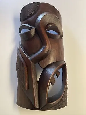 Large Tribal Mask Modernist Cubism Modernism Abstract 1970’s Makonde Ebony Head • $1100