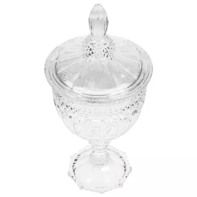 Clear Glass Candy Dish With Lid For Buffet Party Home Office-RM • £21.85