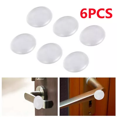 6PCS Silicone Door Stopper Wall Protector Self Adhesive Clear Round Bumpers Stop • £6.79