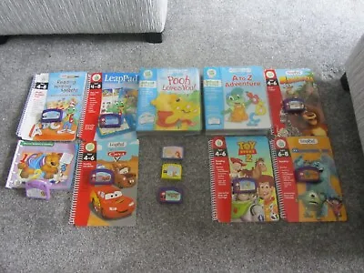 LeapFrog LeapPad Interactive Learning Books & Cartridges Bundle Disney & More • £13.99