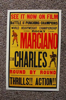 Rocky Marciano Vs Ezzard Charles  Fight Poster 1954  • $5