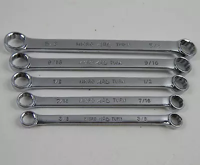 MAC Tools 5 Pc SAE Micro Turn 12 Point Box End Wrench Set 3/8  To 5/8  EUC • $134.95