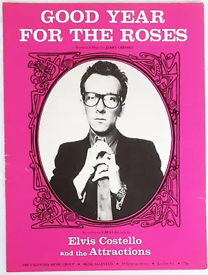 Elvis Costello And The Attractions-Good Year For The Roses-1981 UK Sheet Music • $49.98