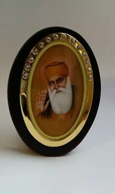 £17.99 • Buy First Sikh Guru Nanak Dev Ji Photo Portrait Wooden Sikh Khanda Desktop Stand G19