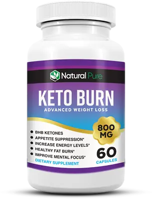 Keto Burn Diet Pills Bhb Weight Loss Supplement Burn Fat 800mg • $12.86