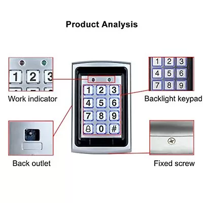 HFeng 125KHz RFID Access Control Keypad Controller Waterproof Cover Outdoor  10p • £28.77