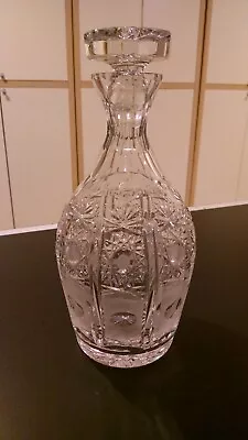 £29.61 • Buy VINTAGE BOHEMIAN CRYSTAL QUEEN'S LACE Decanter 9.75  X 4.5  24% PbO 2 Lb 7 Oz