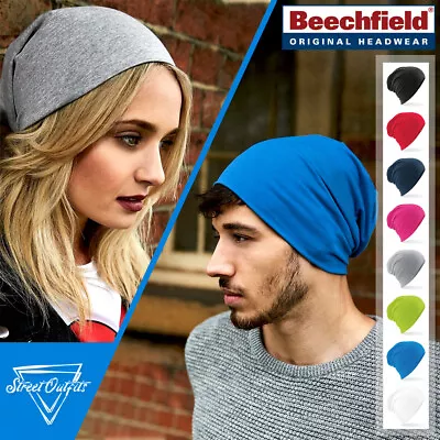 Slouch Beanie Hat Soft Cotton Sports Pull-On Headwear Mens Womens Ladies Running • £5.99