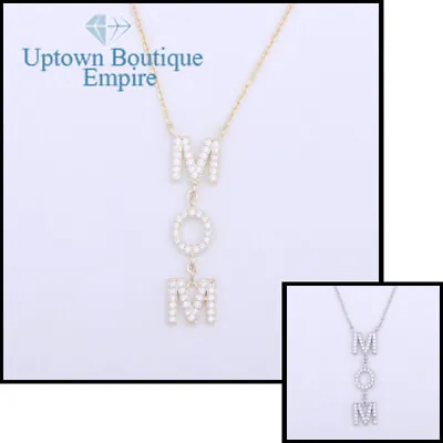 Hanging Letter Mother’s Day Mom Gift 925 Sterling Silver Pendant Necklace #FF • $21.99
