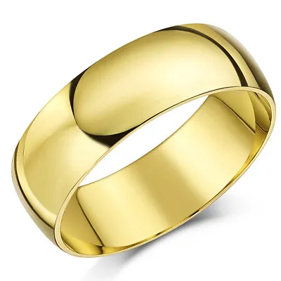 9ct Yellow Gold Ring Heavy Weight D Shaped Solid Wedding Band Solid &Hallmarked  • £283