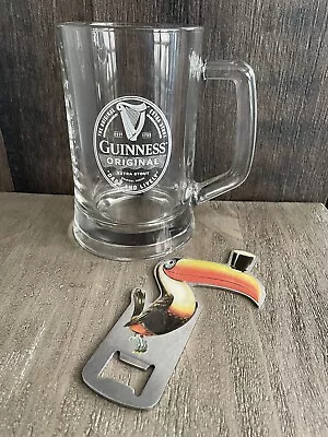 £12.89 • Buy Guinness Original Extra Stout Beer Pint Tankard Glass 20oz PLUS Bottle Opener
