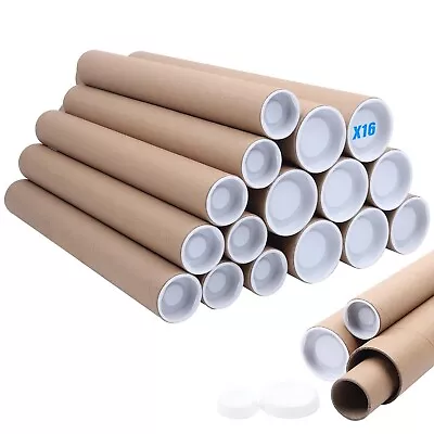 Mailing Tubes With Caps16 Pack 2x15-Inch &1.5x12-Inch Kraft Paper Poster Tub... • $42.81