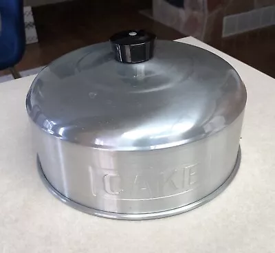 Vintage Aluminum Metal Cake Pie Cover Dome Lid Bakelite Knob 10” 1950s • $29.66