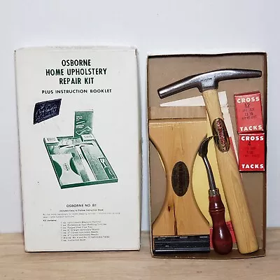 Osborne No.B1 Home Upholstery Repair Kit W/Hammer Webbing Stretcher Tools Vtg • £58.38